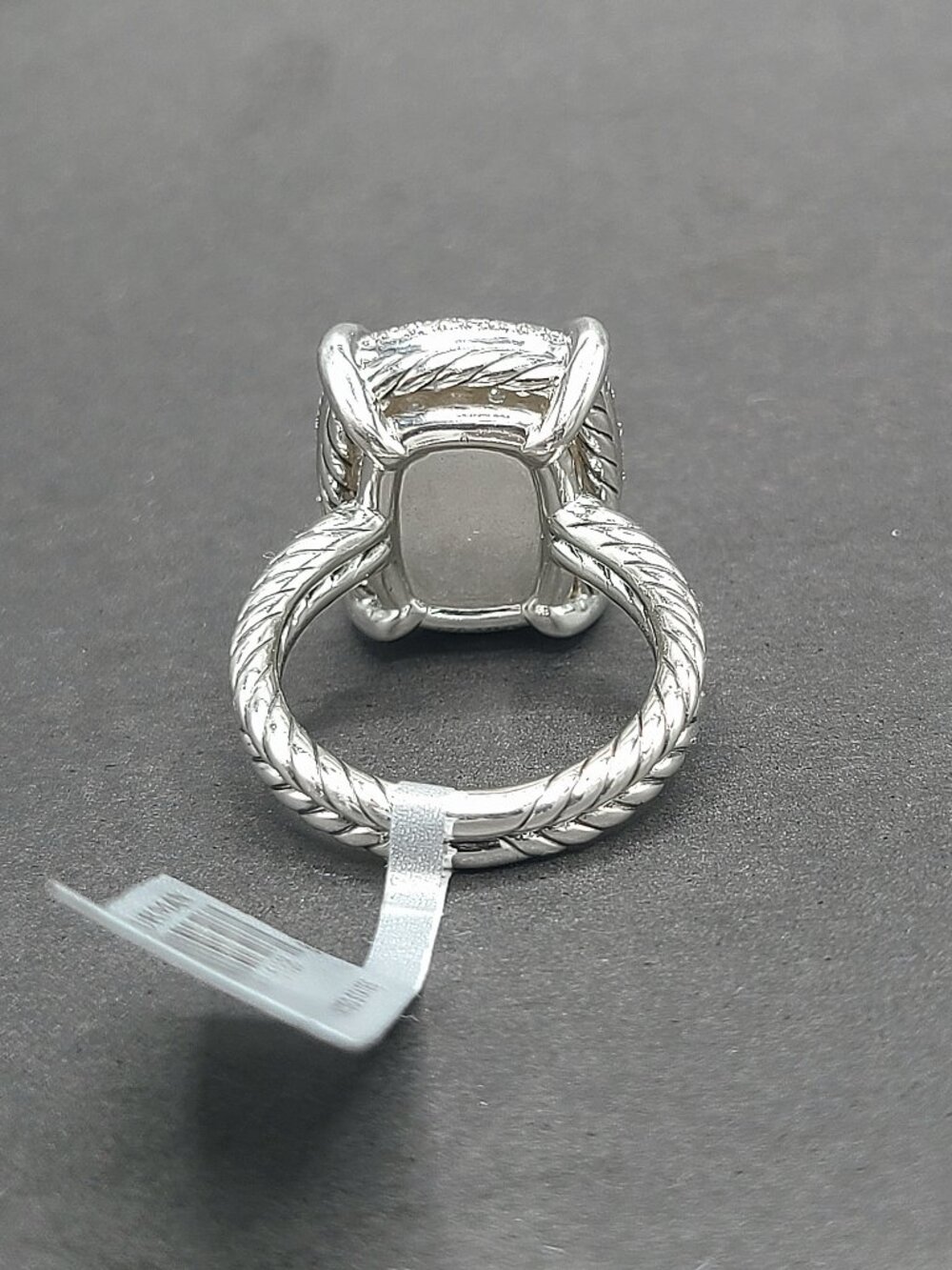 NWT David Yurman Chatelaine Elongated Ring in Sterling Silver w/ Diamonds - Sz 7 - Picture 8 of 12